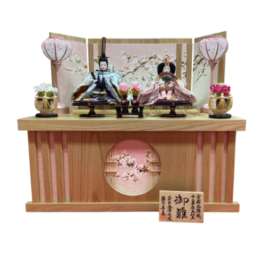 長月　金澤永鳳作 桜づくし収納　親王飾り