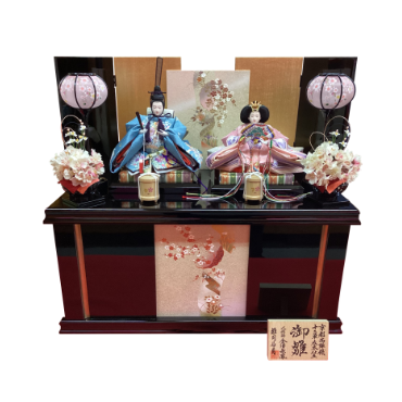 長月　金澤永鳳作　四君子収納　親王飾り