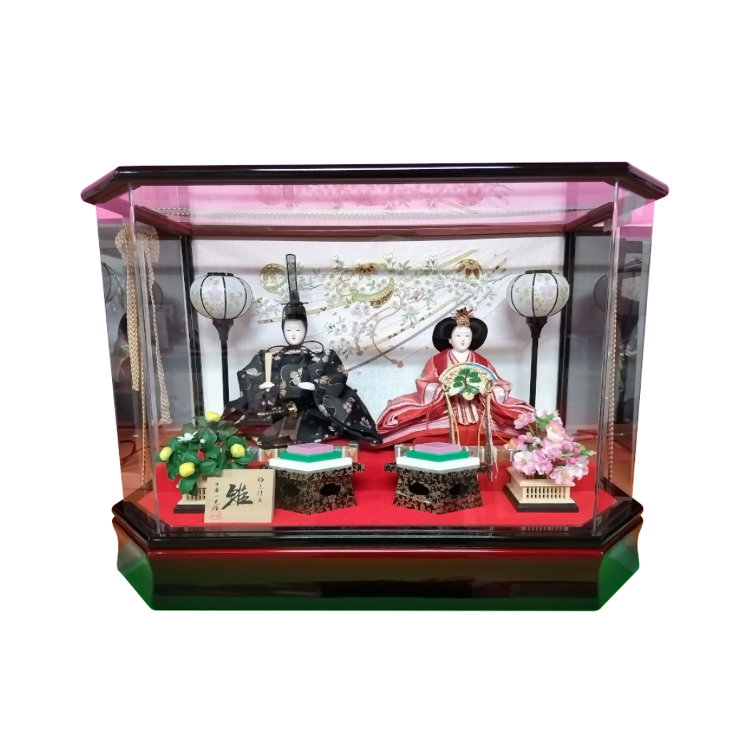 平安一光作　花マリ アクリルケース　親王飾り