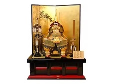 忠保作　北村隆氏直筆竹林金箔屏風　前田利家公鎧　高床台飾り